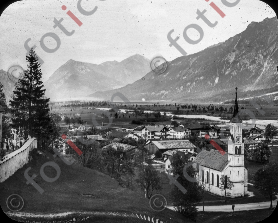Oberau | Oberau - Foto foticon-simon-105-005-sw.jpg | foticon.de - Bilddatenbank für Motive aus Geschichte und Kultur